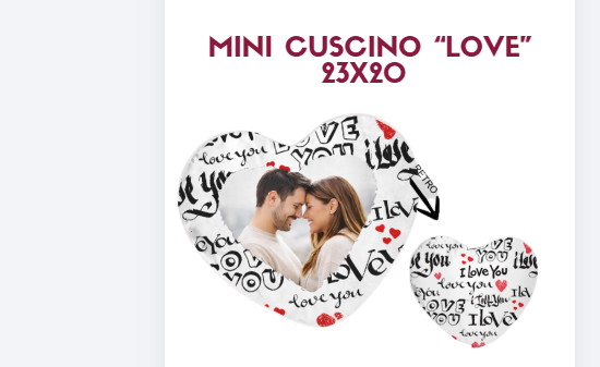 Cuscino a cuore piccolo con grafica