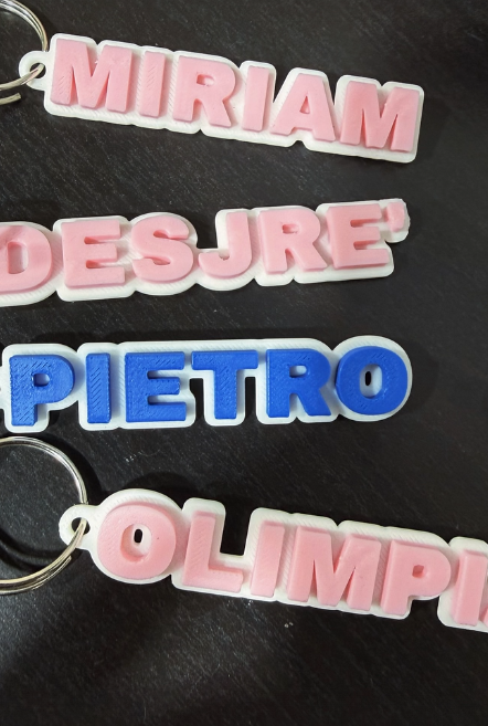 Portachiavi con nome 3D