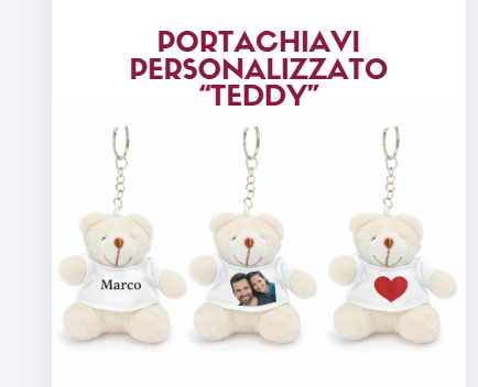 Portachiavi Teddy personalizzato